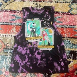 Disney hot topic tie dye tank top nightmare before Christmas womens XL